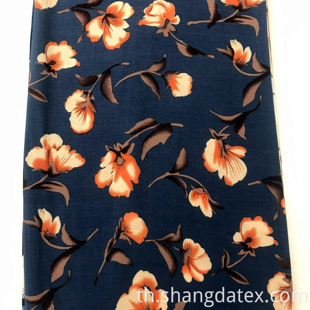  flower design rayon crepe fabric